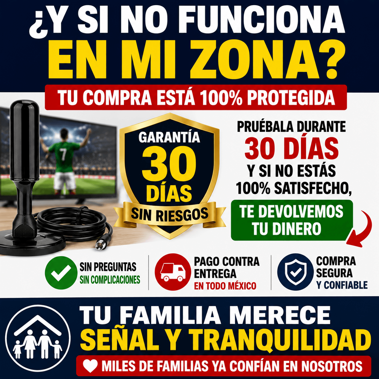 Antena HD de Alta Potencia para TV
