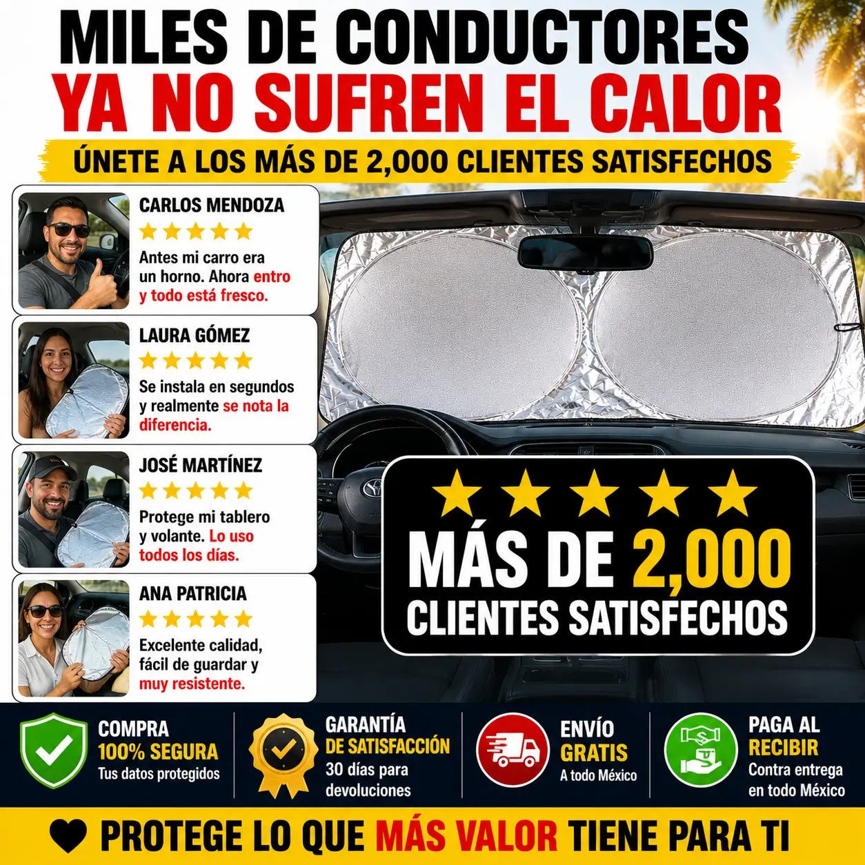Parasol Plegable Retráctil con Protección UV