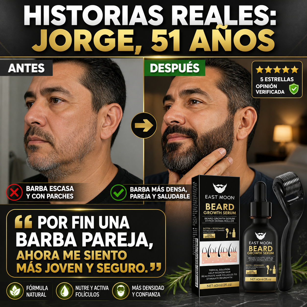 Sérum Para Crecimiento de Barba con Biotina y Romero