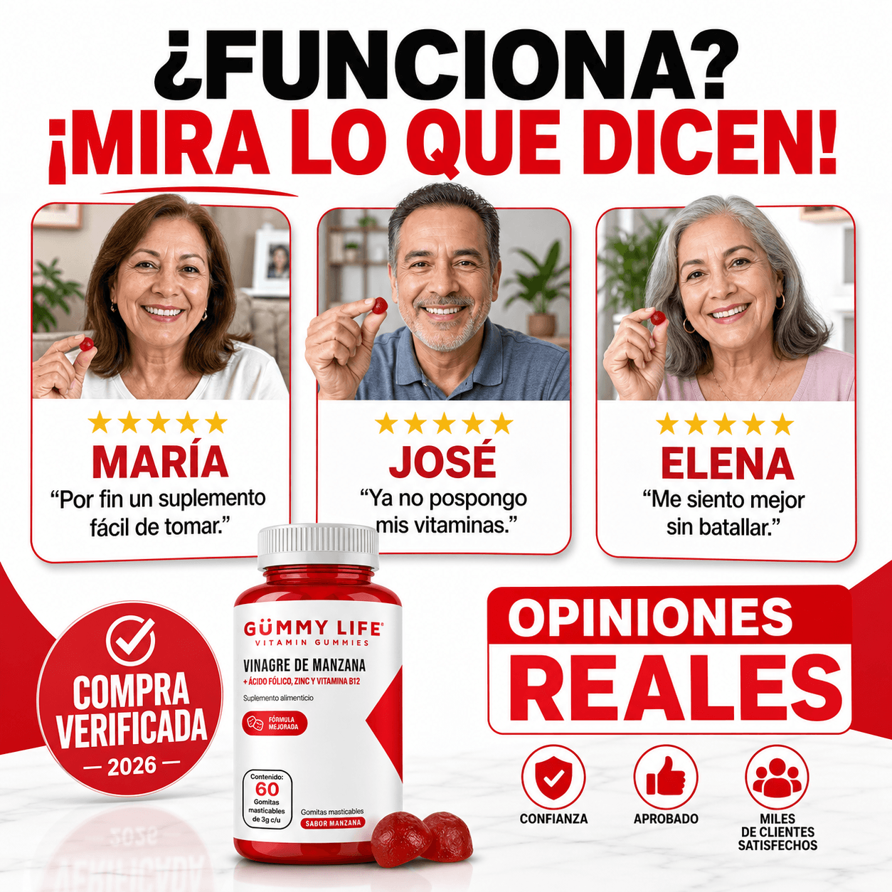 Gomitas de Vinagre de Manzana 60 Unidades
