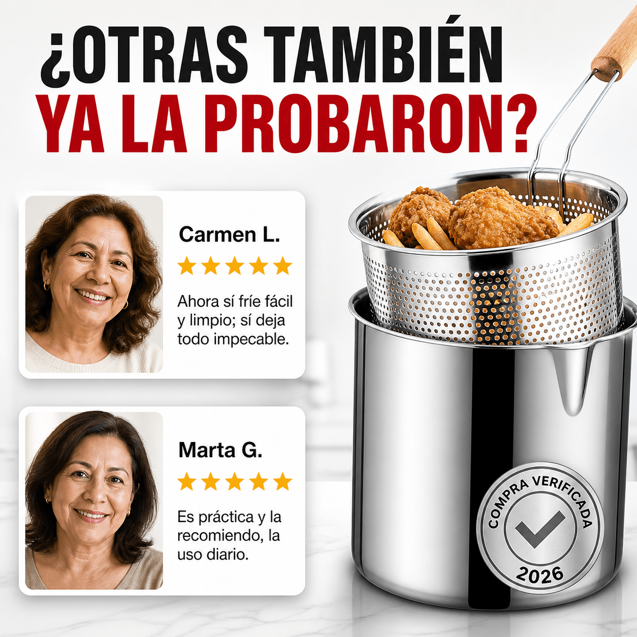 Olla con Colador Acero Inoxidable Antiadherente