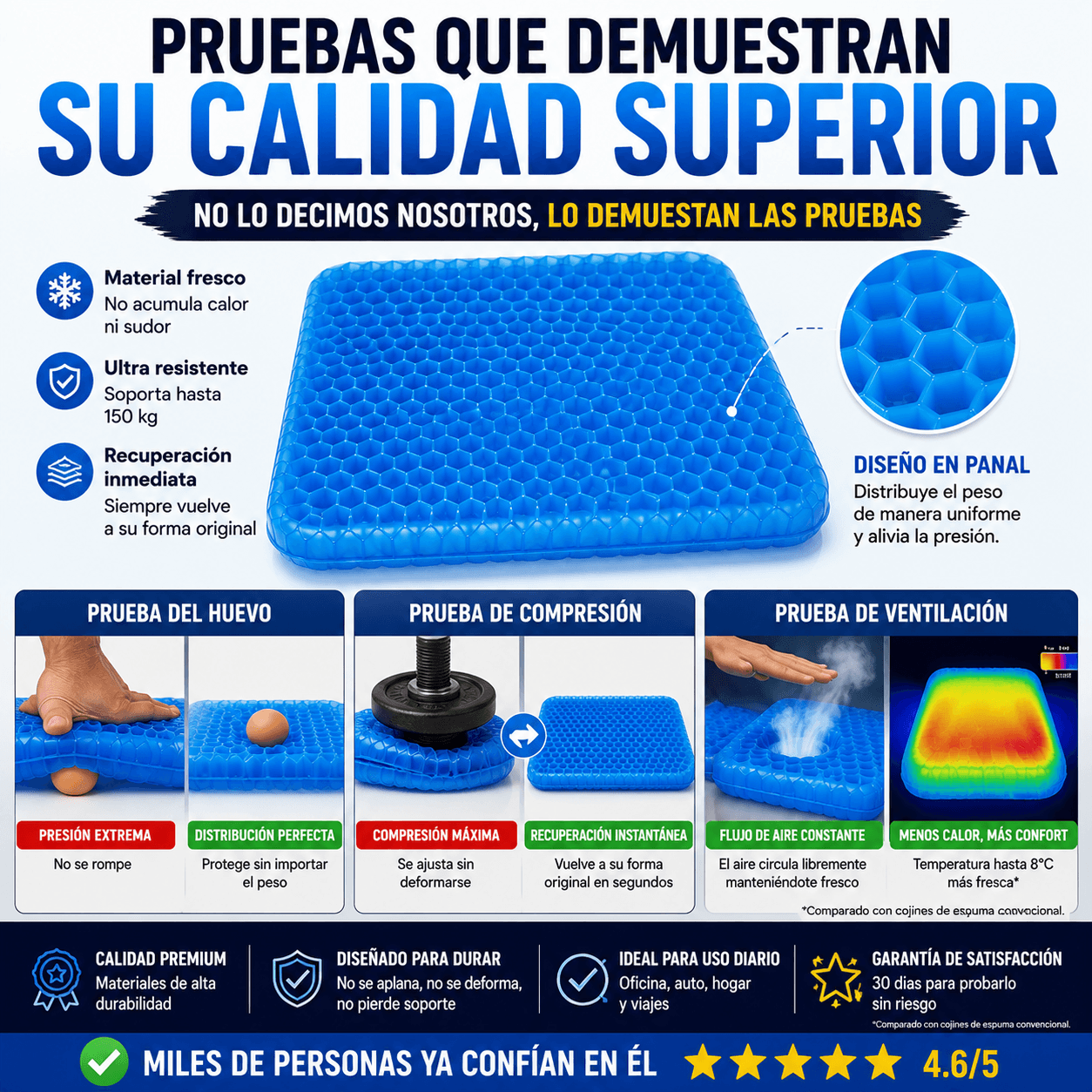 Cojín Antipresión™ Gel Ortopédico Confort Total