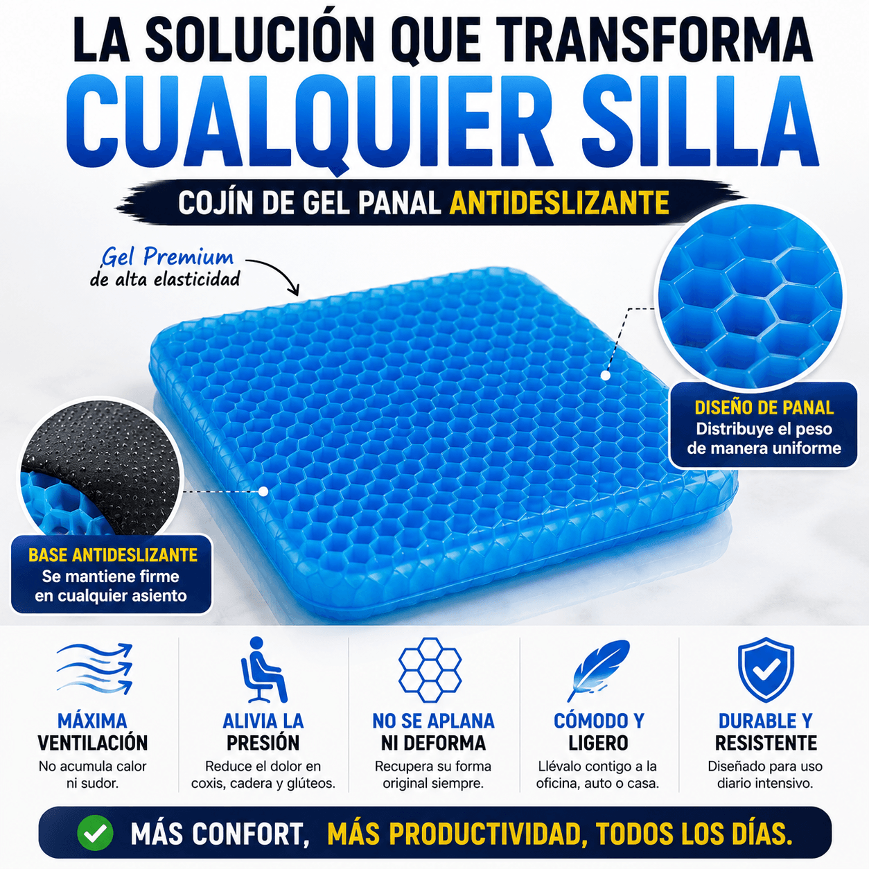 Cojín Antipresión™ Gel Ortopédico Confort Total