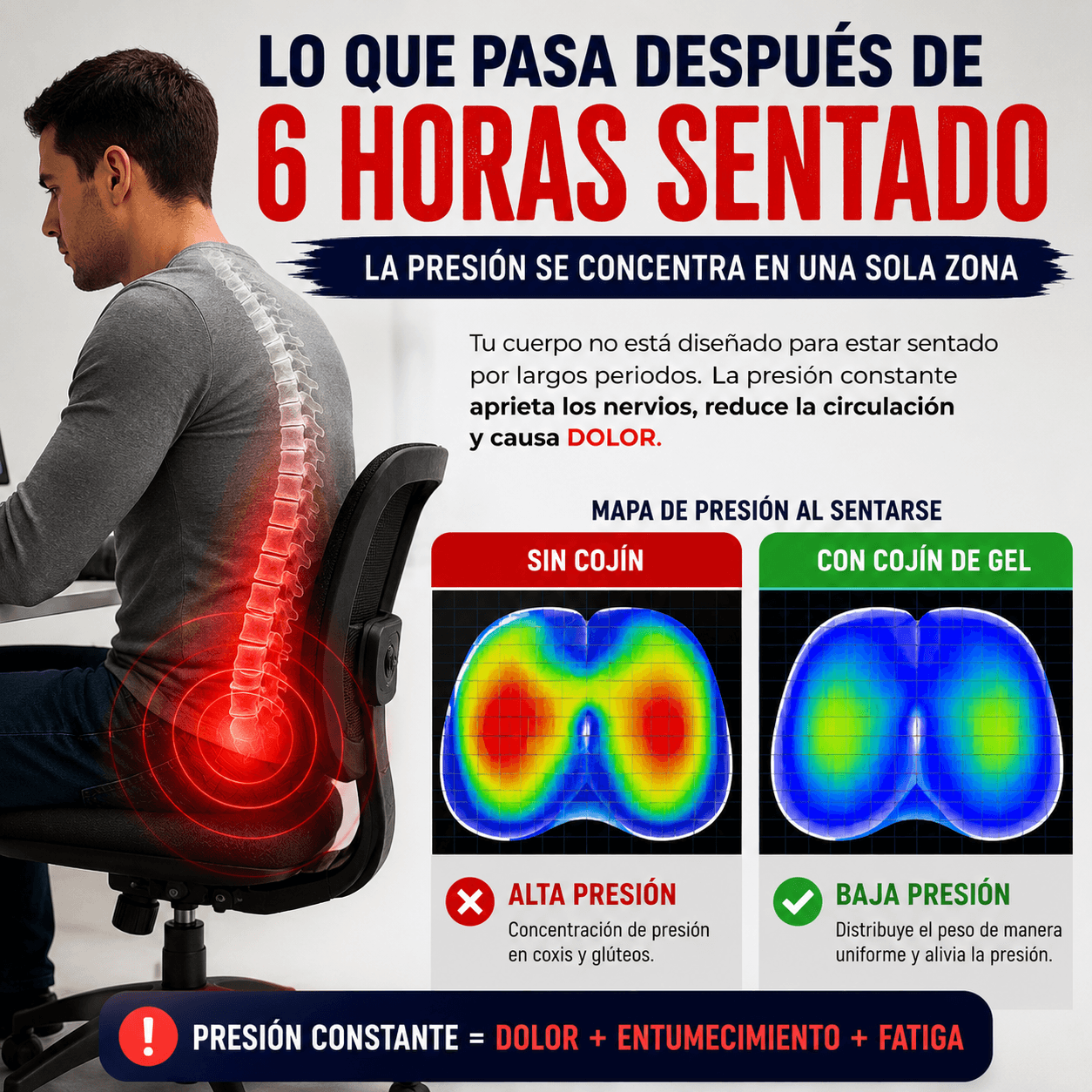 Cojín Antipresión™ Gel Ortopédico Confort Total
