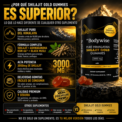 Gomitas de Shilajit del Himalaya – 60 Unidades