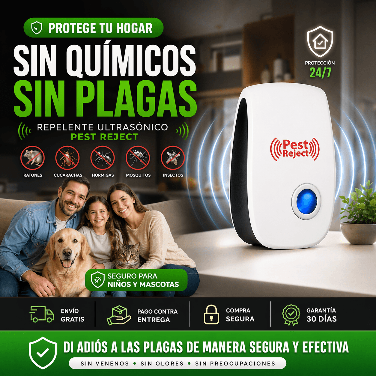 ZeroPlagas Pro™ Repelente Ultrasónico De Plagas
