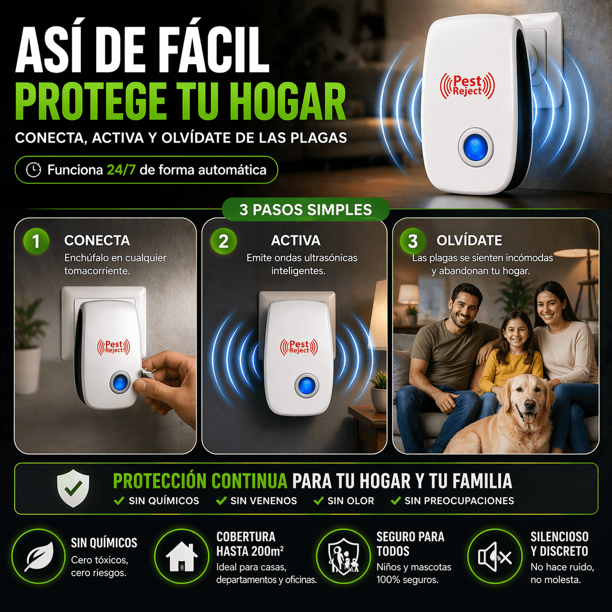 ZeroPlagas Pro™ Repelente Ultrasónico De Plagas