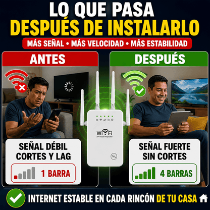 Repetidor WiFi Dual Band de 4 Antenas