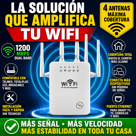 Repetidor WiFi Dual Band de 4 Antenas