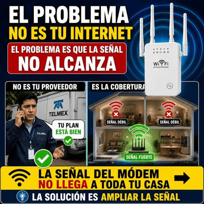 Repetidor WiFi Dual Band de 4 Antenas