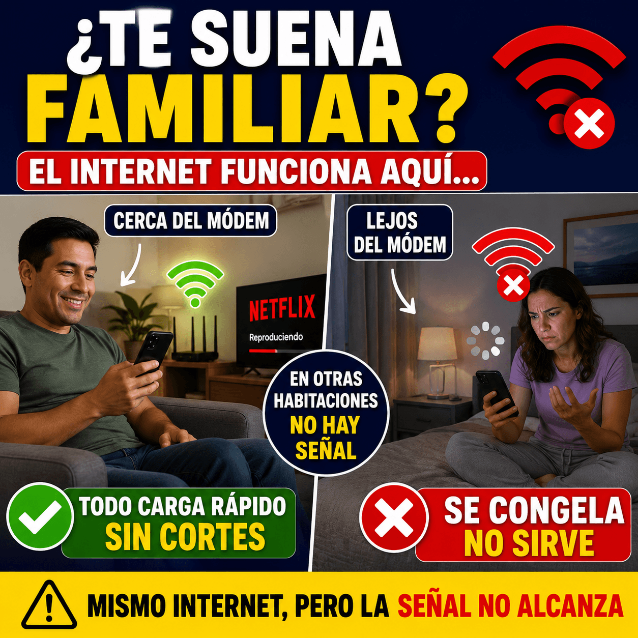 Repetidor WiFi Dual Band de 4 Antenas
