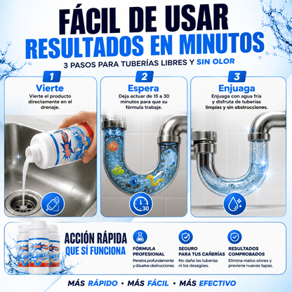 Turbo Drain™ Destapa Tuberías lleva 2 + 1 GRATIS
