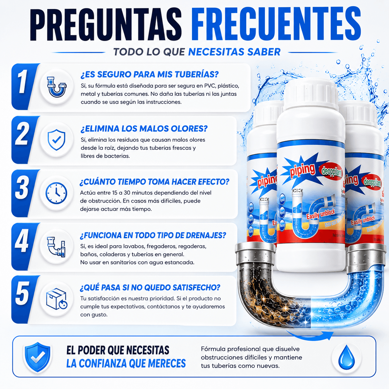 Turbo Drain™ Destapa Tuberías lleva 2 + 1 GRATIS