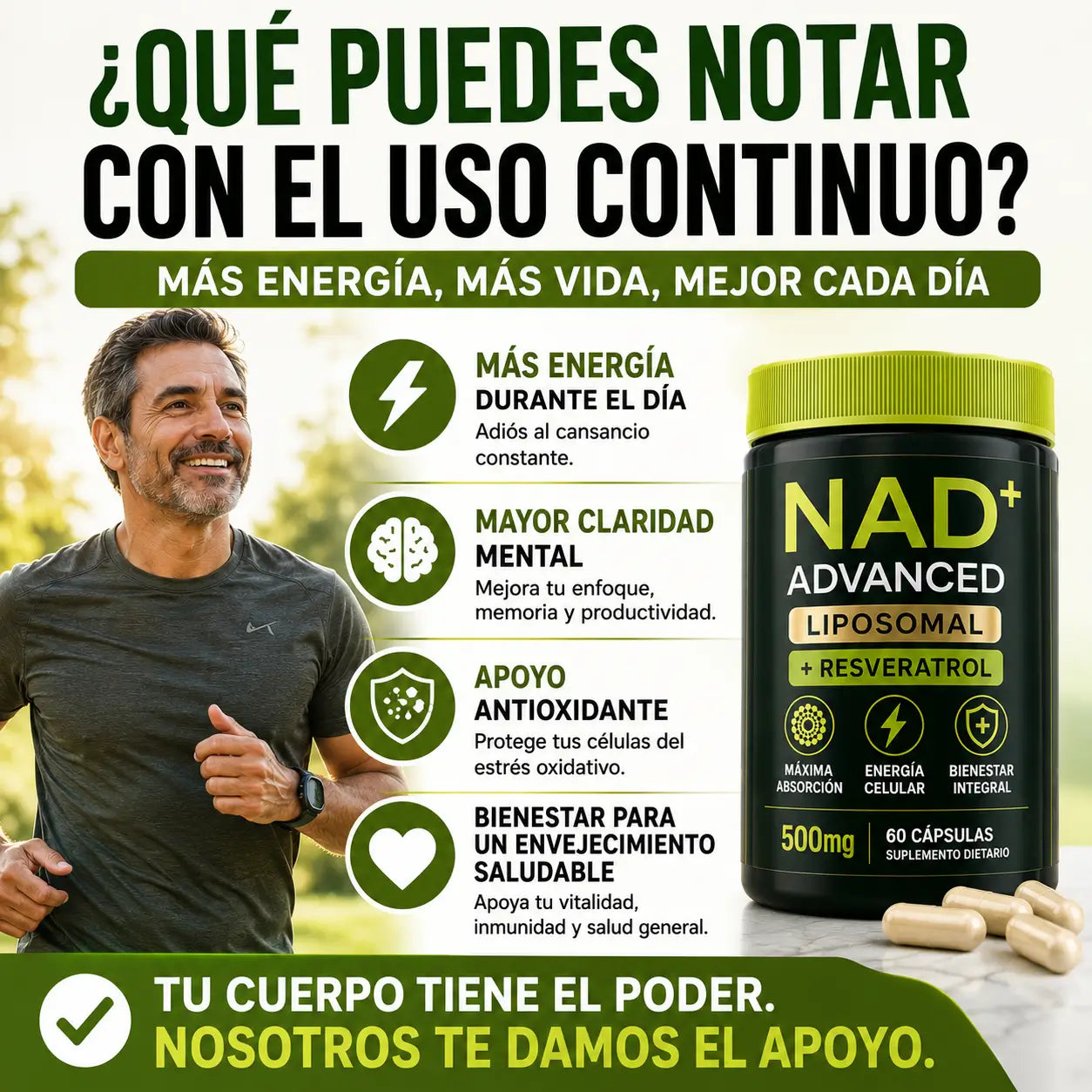 NAD + Cata-Kor  Liposomal con Resveratrol