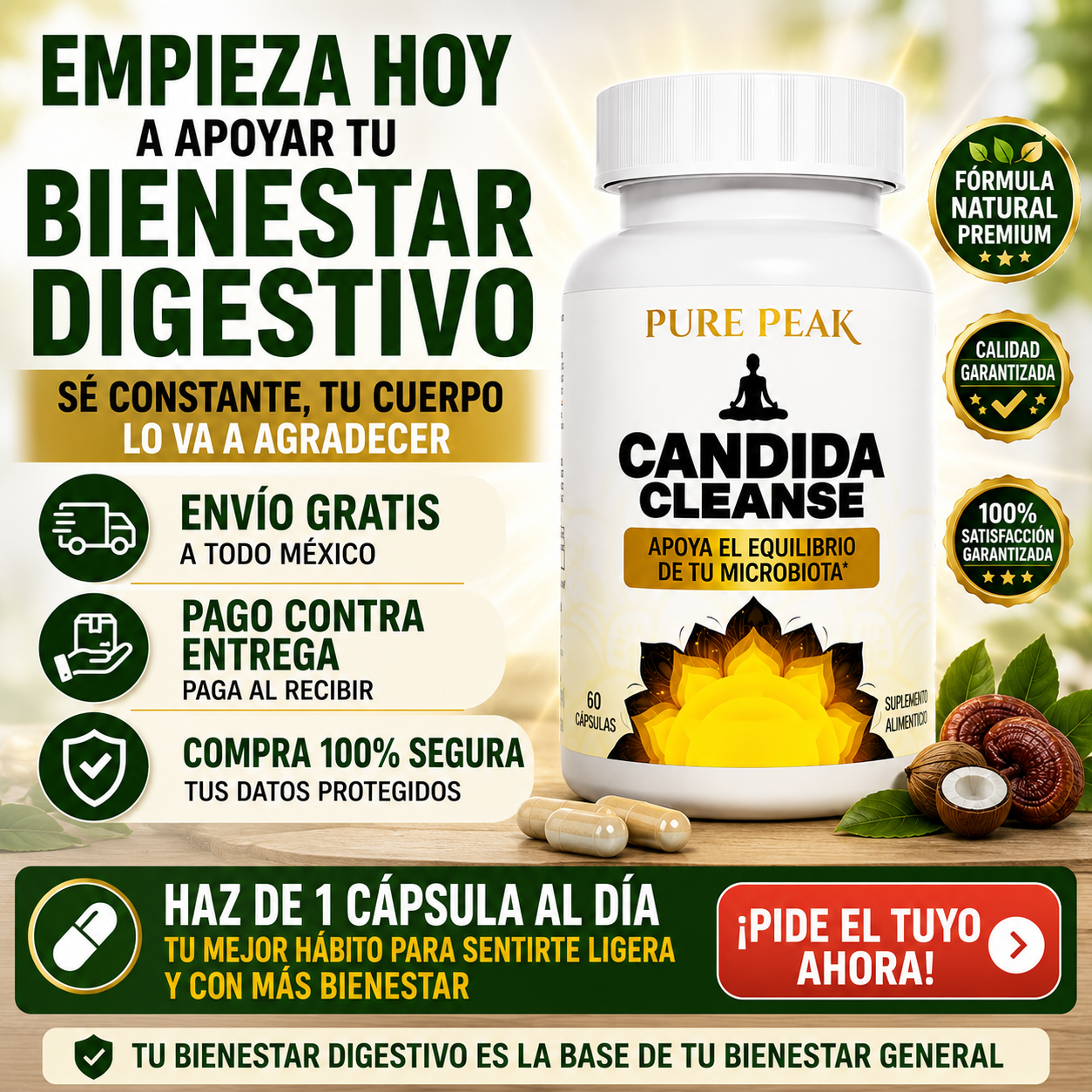 Suplemento Alimenticio Candida Cleanse – 60 Cápsulas