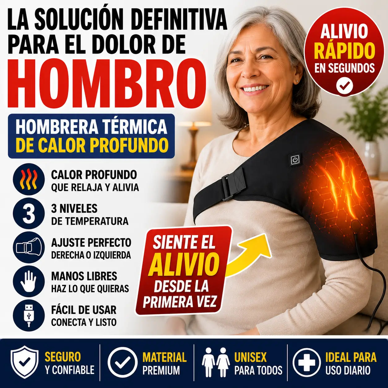 Hombrera Eléctrica Con Almohadilla Térmica
