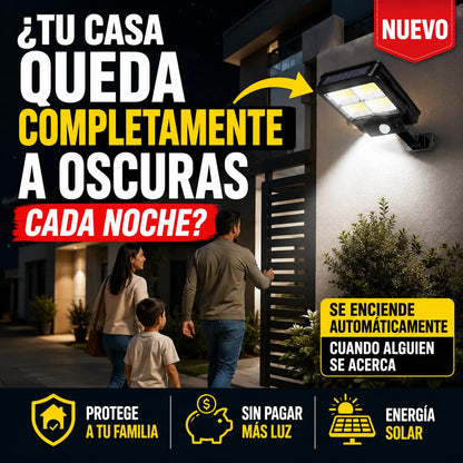 Lámpara Solar LED con Sensor de Movimiento y Control Remoto