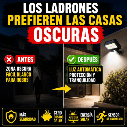 Lámpara Solar LED con Sensor de Movimiento y Control Remoto