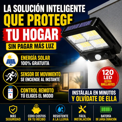 Lámpara Solar LED con Sensor de Movimiento y Control Remoto