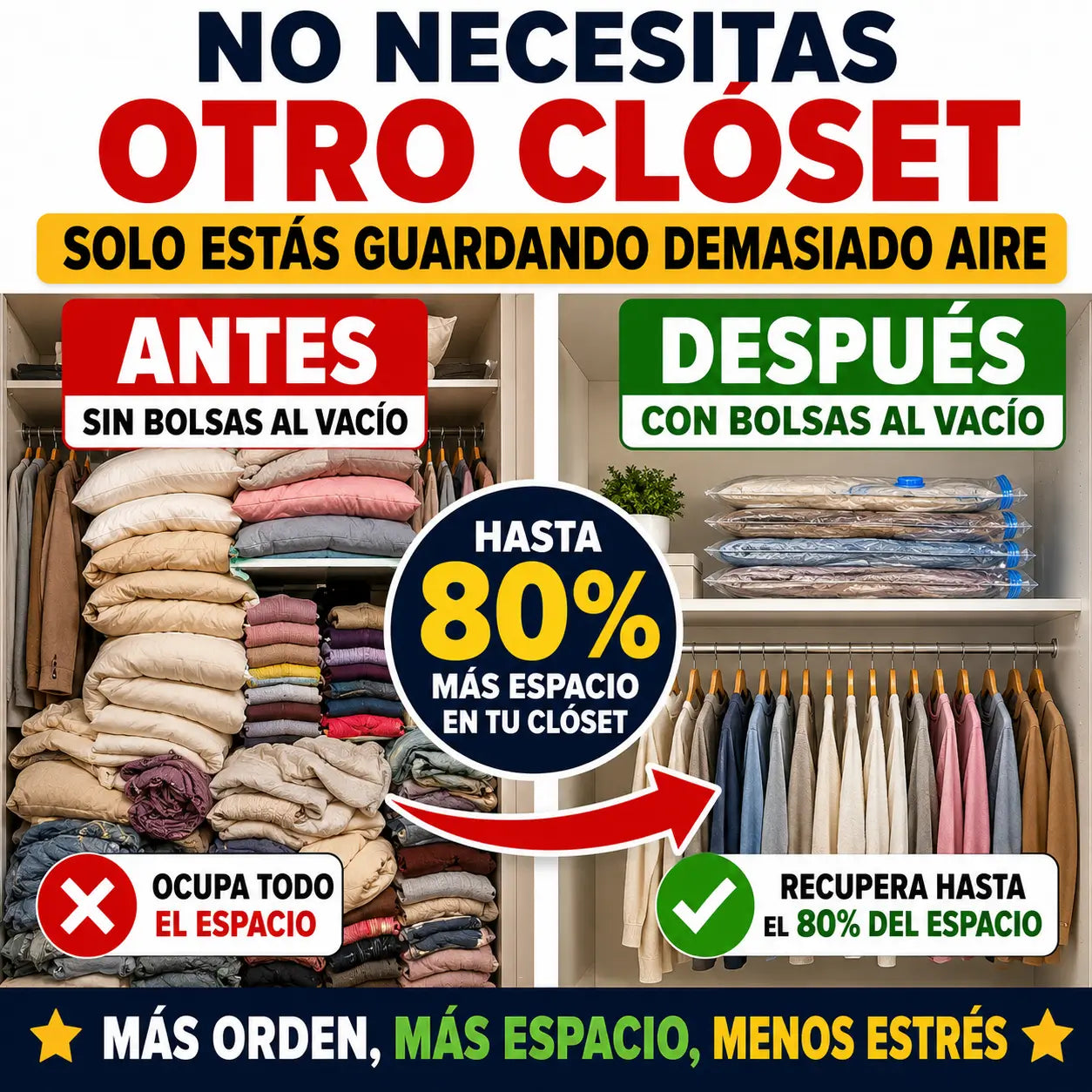 Bolsas de Almacenamiento al Vacío + bomba GRATIS