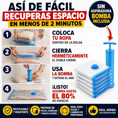Bolsas de Almacenamiento al Vacío + bomba GRATIS