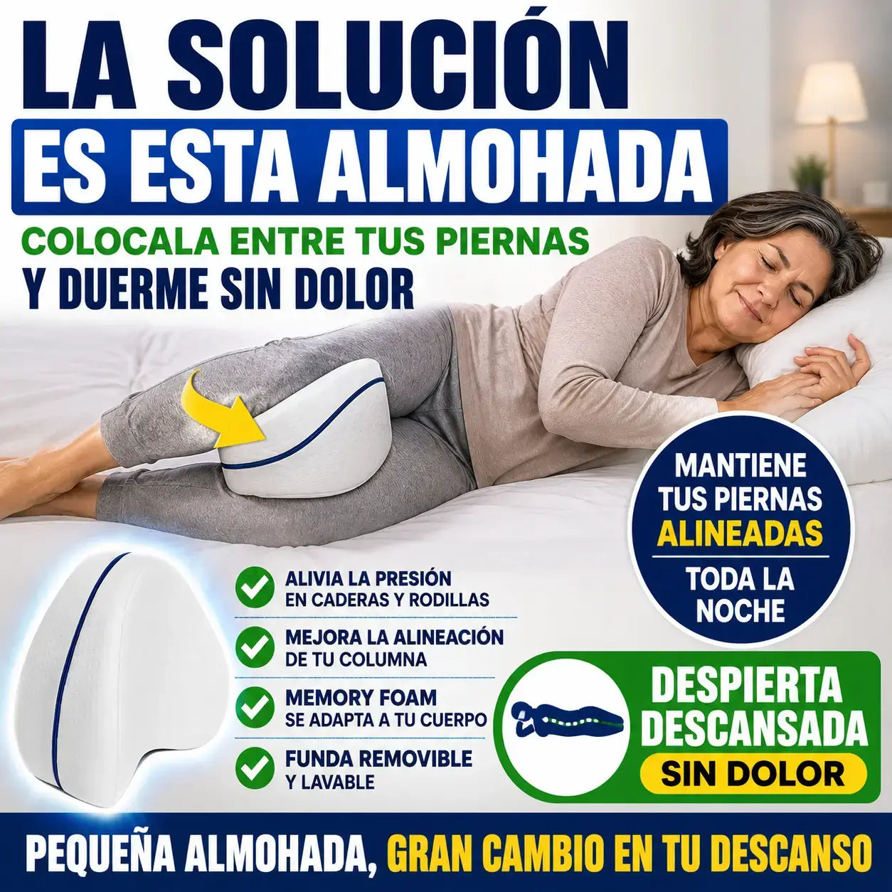 Almohada Ortopédica para Alinear Cadera y Columna
