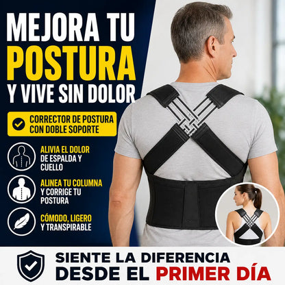 Corrector de Postura Premium™ | Doble Soporte Dorsal y Lumbar