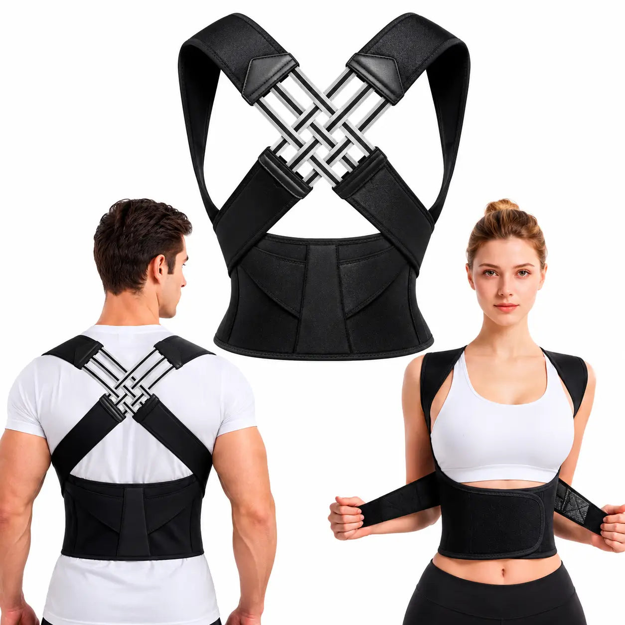 Corrector de Postura Premium™ | Doble Soporte Dorsal y Lumbar