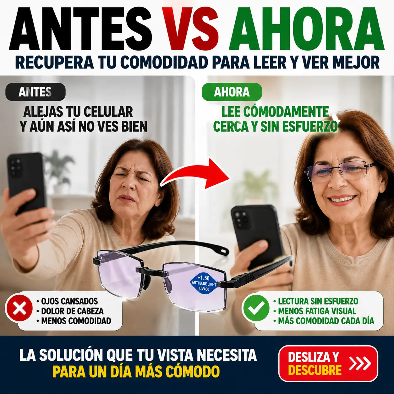 Lentes de Lectura Bifocales TR90 Anti Luz Azul