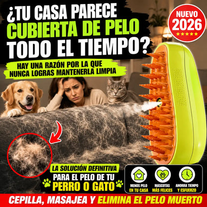Cepillo Pulverizador 3 en 1 para Mascotas