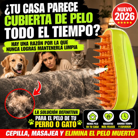 Cepillo Pulverizador 3 en 1 para Mascotas