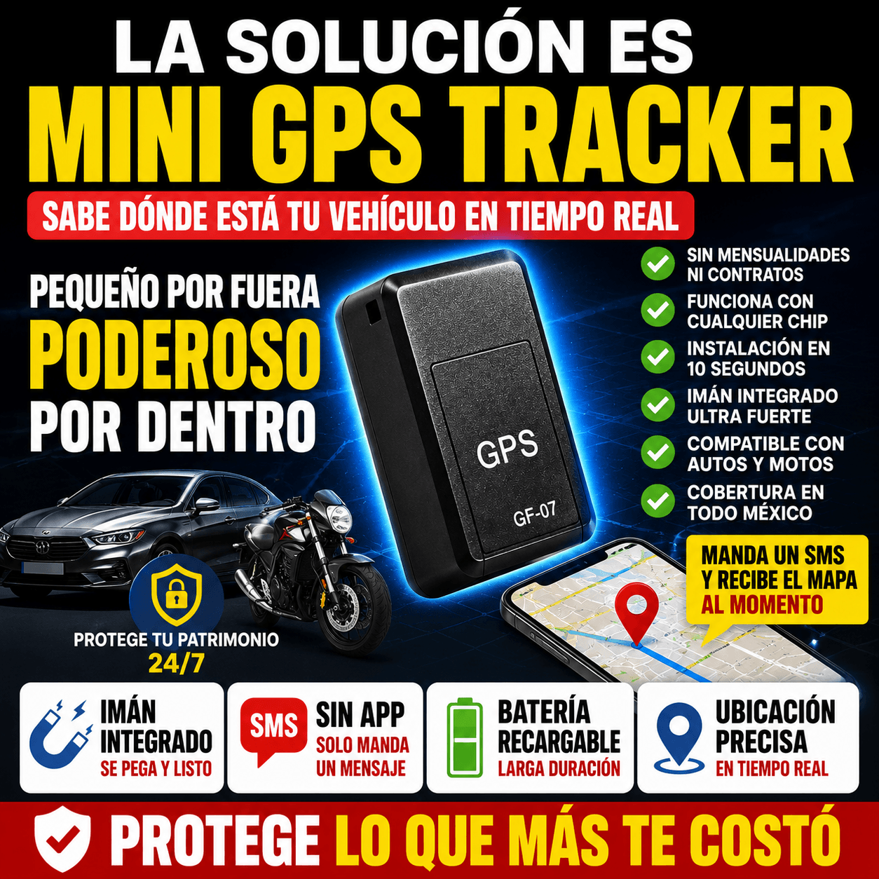 GeoProtector™ GPS Localizador Magnético