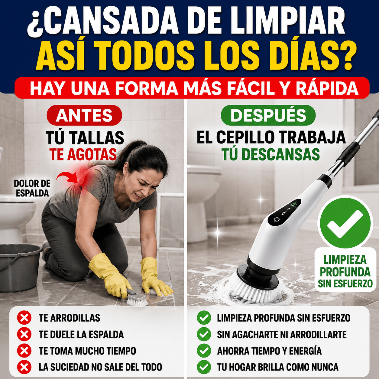 PowerClean™ Cepillo Eléctrico Multifuncional Incluye GRATIS los 9 accesorios