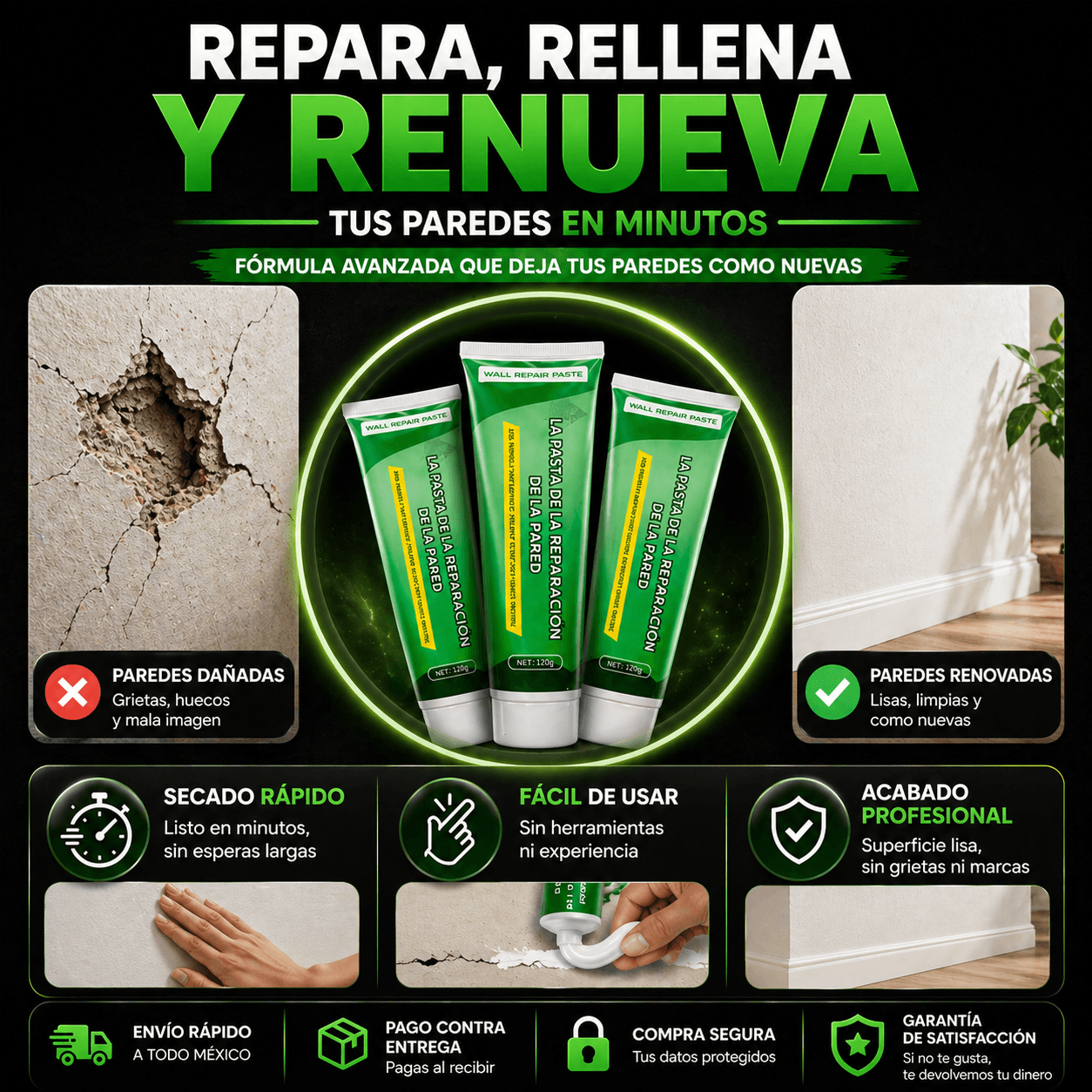 RenovaWall™ Crema para restaurar paredes 3x1