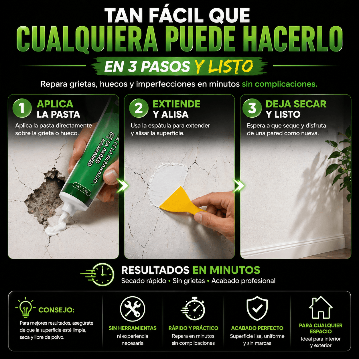 RenovaWall™ Crema para restaurar paredes 3x1