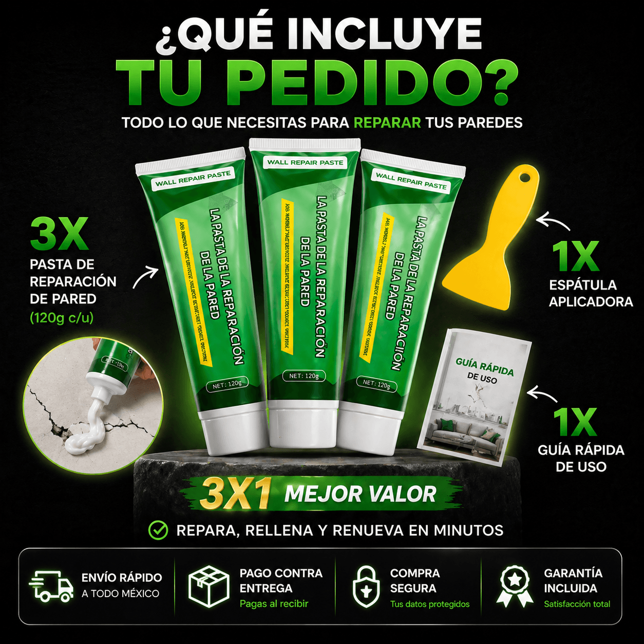 RenovaWall™ Crema para restaurar paredes 3x1