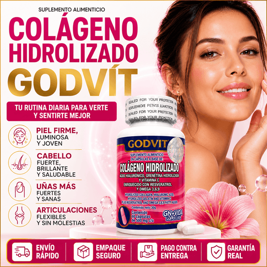 Colágeno Hidrolizado Multi-Tipo GODVITA - 60 Capsulas