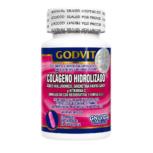 Colágeno Hidrolizado Multi-Tipo GODVITA - 60 Capsulas
