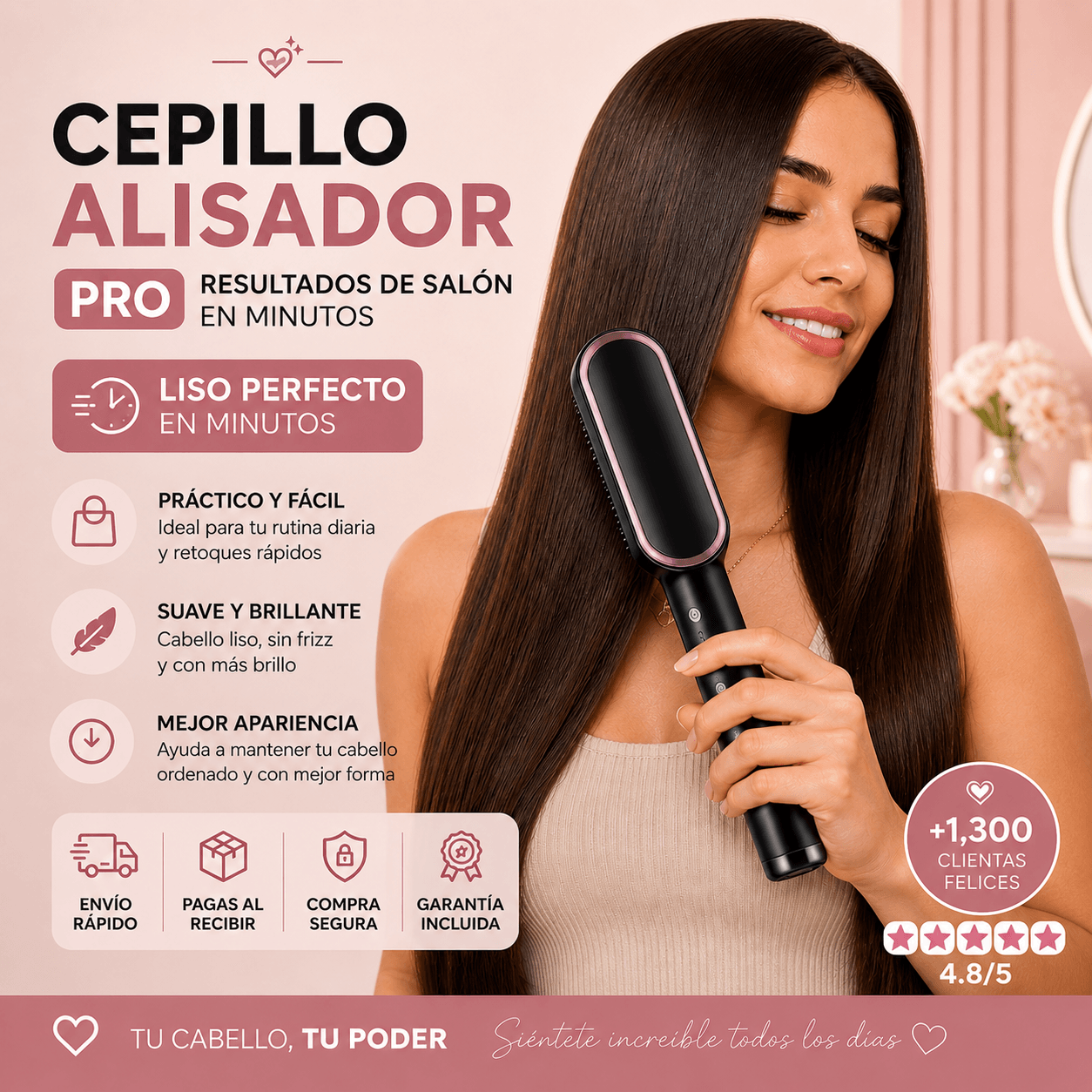 LisseGo™ Cepillo Alisador 3 en 1