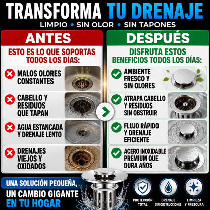 DrenaMax™ | Tapón AntiObstrucción Premium 2x1
