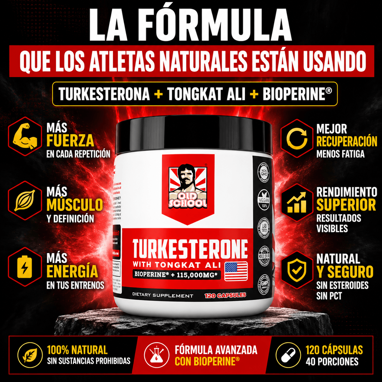 Suplemento Turkesterone 120 Capsulas