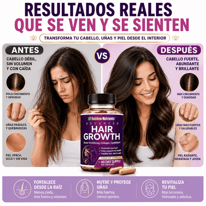 Rainbow Nutrients™   Vitaminas para Cabello, Piel y Uñas 120 capsulas