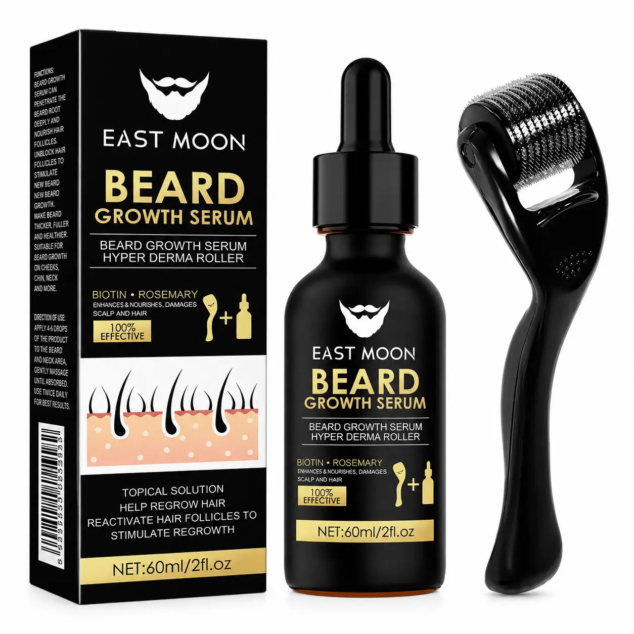Sérum Para Crecimiento de Barba con Biotina y Romero