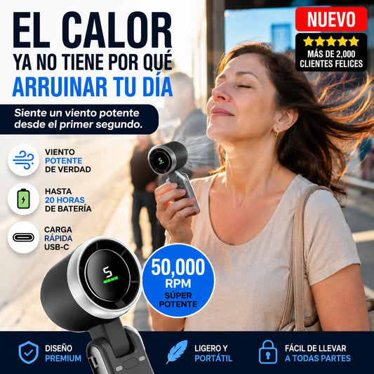 Ventilador Portátil de Alta Potencia con Turbina 50,000 RPM