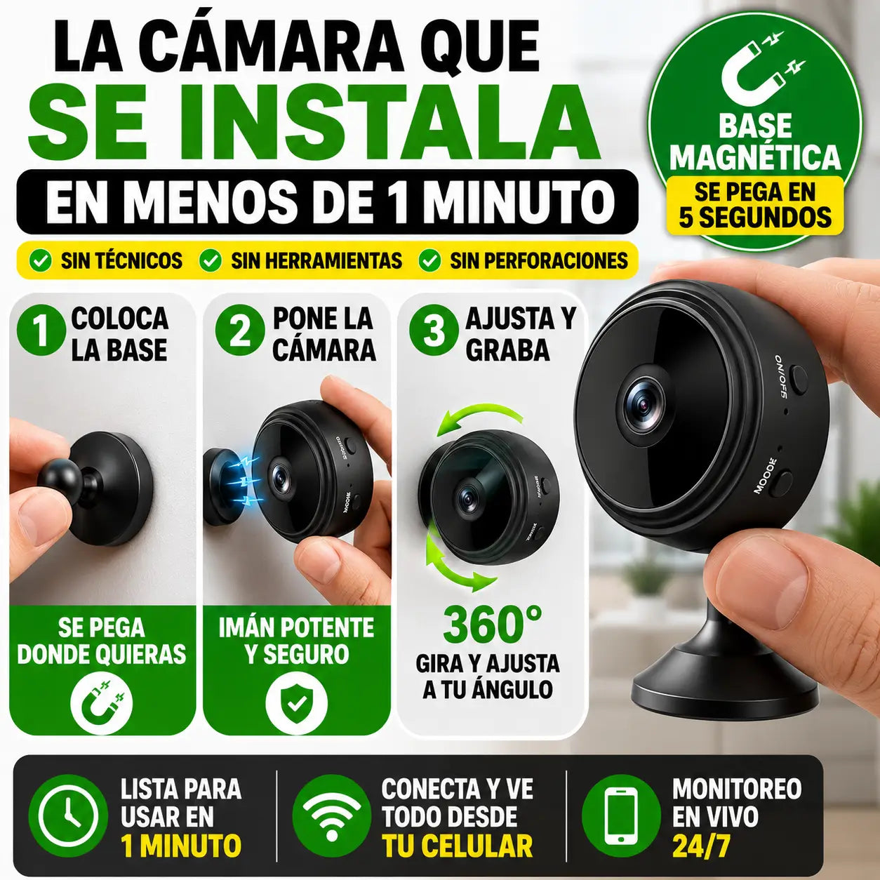 Mini Cámara Ip Wifi Espia 1080p