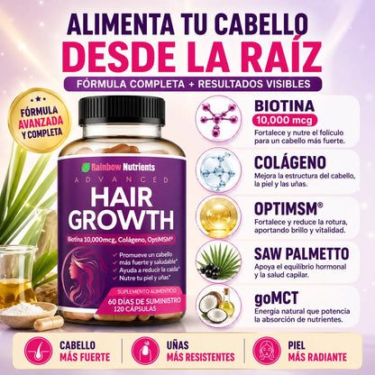 Rainbow Nutrients™   Vitaminas para Cabello, Piel y Uñas 120 capsulas