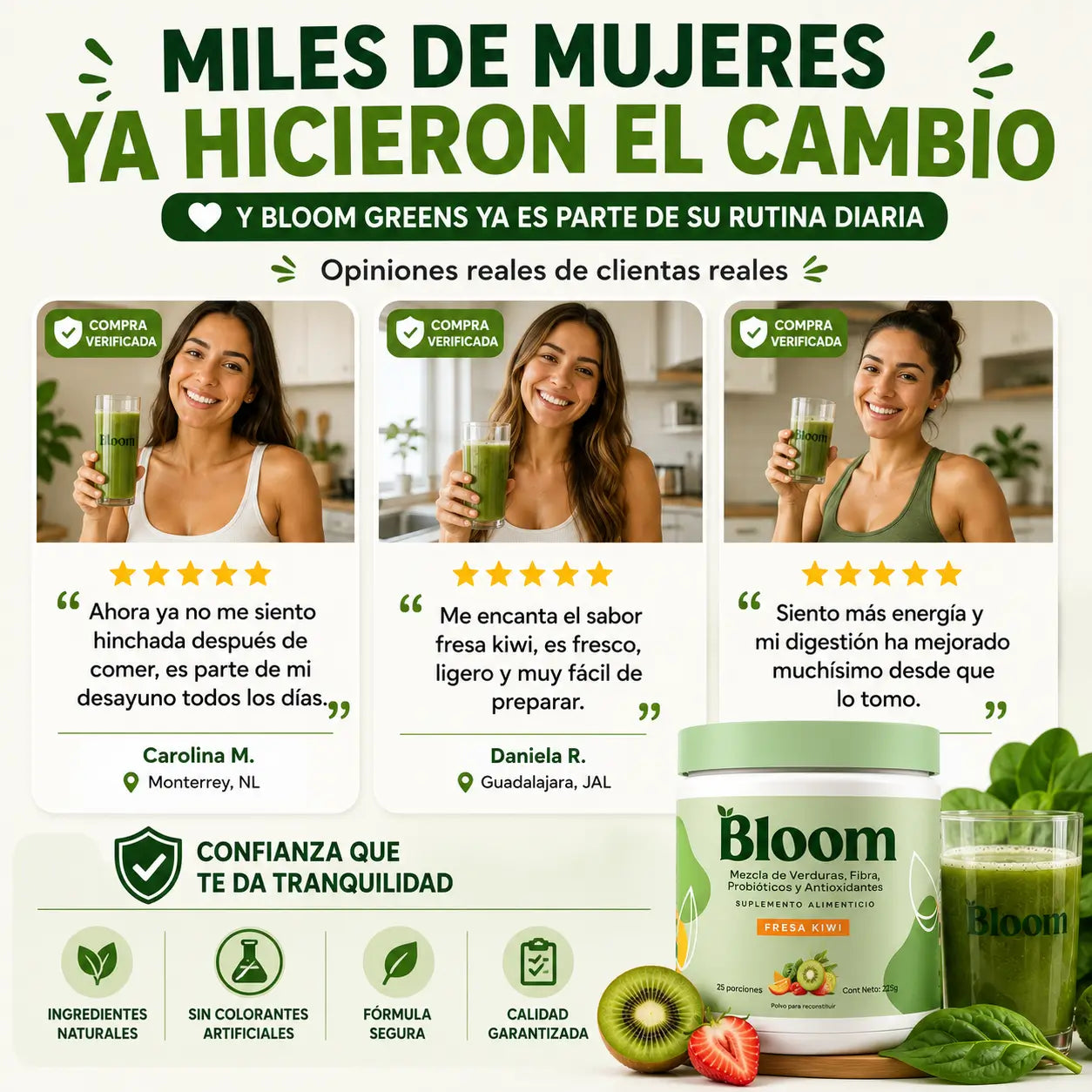 Bloom – Suplemento Alimenticio Sabor Fresa Kiwi