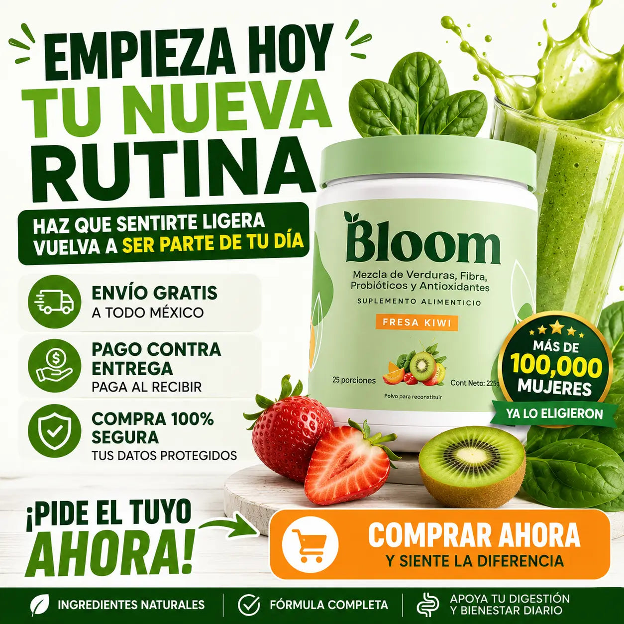 Bloom – Suplemento Alimenticio Sabor Fresa Kiwi