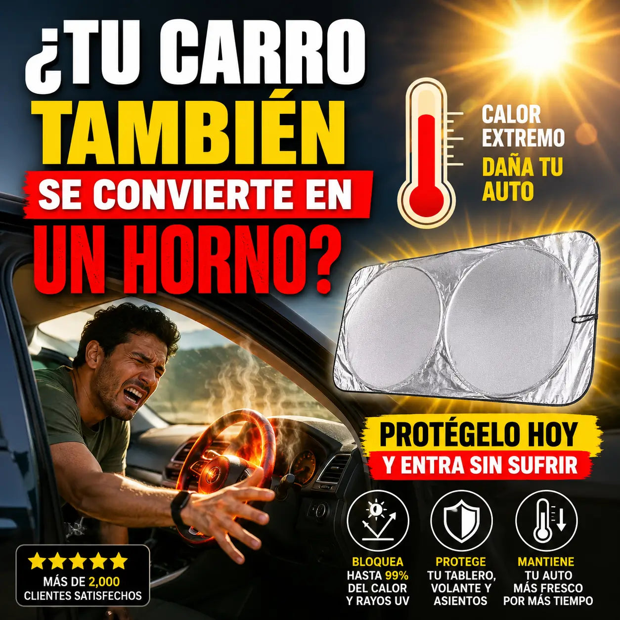 Parasol Plegable Retráctil con Protección UV