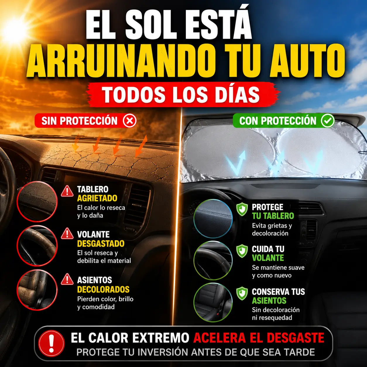 Parasol Plegable Retráctil con Protección UV